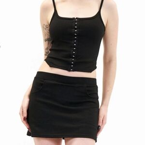 NOCTEX NWOT Amerette Mini Skort made in Canada Lip service goth punk slow black